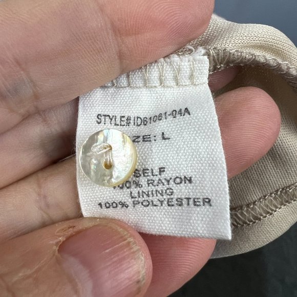 Altar'd State Pink Taupe Tiered Ruffle Swiss Dot Dress Size L - Picture 5 of 6